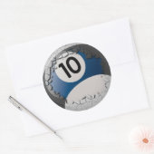 Gebarsten Shell Break Out Biljart 10 Bal Ronde Sticker (Envelop)