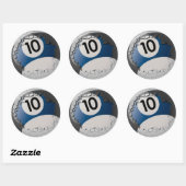 Gebarsten Shell Break Out Biljart 10 Bal Ronde Sticker (Vel)