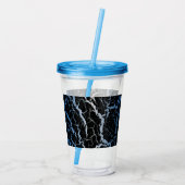Gebarsten Space Lava - Blauw/Wit Acryl Drinkbeker (Achterkant)