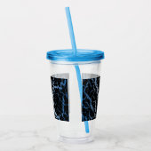 Gebarsten Space Lava - Blauw/Wit Acryl Drinkbeker (Links)
