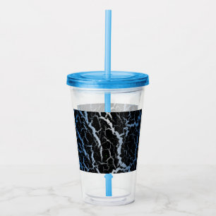 Gebarsten Space Lava - Blauw/Wit Acryl Drinkbeker