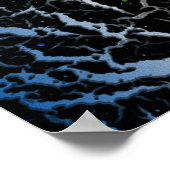 Gebarsten Space Lava - Blauw/Wit Poster (Hoek)