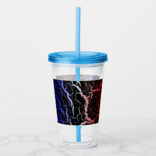 Gebarsten Space Lava - Blauw/Wit/Rood Acryl Drinkbeker
