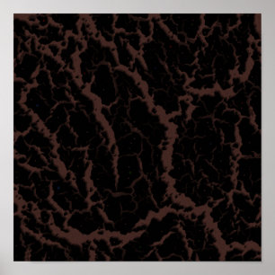 Gebarsten Space Lava - Bruin Poster