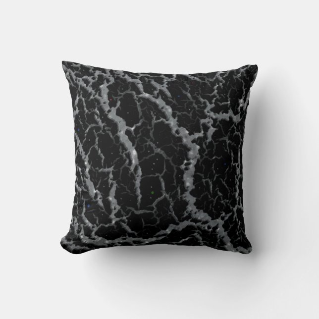 Gebarsten Space Lava - Glitter Zilver Kussen (Voorkant)