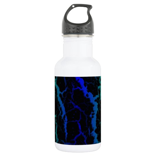 Gebarsten Space Lava - Groen/Blauw Waterfles (Voorkant)