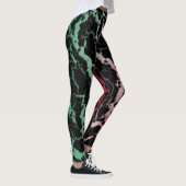 Gebarsten Space Lava - Groen/Wit/Rood Leggings (Rechts)