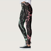 Gebarsten Space Lava - Groen/Wit/Rood Leggings (Links)