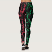 Gebarsten Space Lava - Groen/Wit/Rood Leggings (Achterkant)