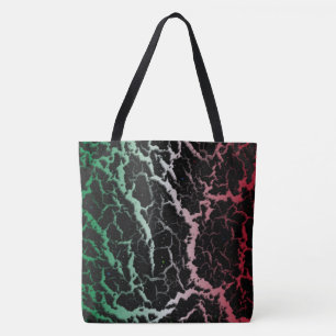 Gebarsten Space Lava - Groen/Wit/Rood Tote Bag