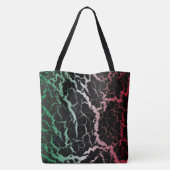 Gebarsten Space Lava - Groen/Wit/Rood Tote Bag (Achterkant)