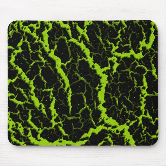 Gebarsten Space Lava - Lime Muismat (Voorkant)