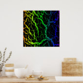 Gebarsten Space Lava - Regenboog OYGBP Poster (Keuken)
