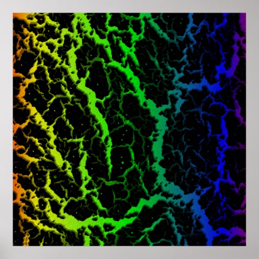 Gebarsten Space Lava - Regenboog OYGBP Poster (Voorkant)