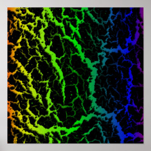 Gebarsten Space Lava - Regenboog OYGBP Poster