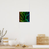 Gebarsten Space Lava - Regenboog RYGCB Poster (Keuken)