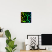 Gebarsten Space Lava - Regenboog RYGCB Poster (Thuiskantoor)