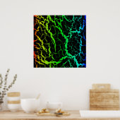 Gebarsten Space Lava - Regenboog RYGCB Poster (Keuken)