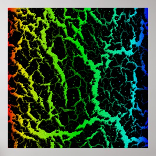 Gebarsten Space Lava - Regenboog RYGCB Poster (Voorkant)