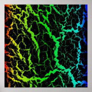 Gebarsten Space Lava - Regenboog RYGCB Poster