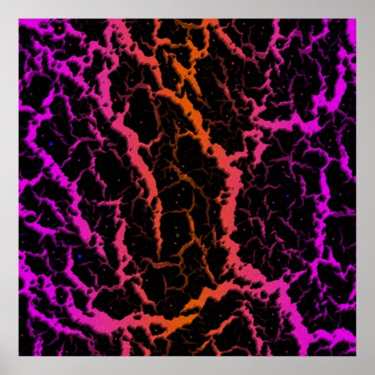 Gebarsten Space Lava - Roze/Oranje Poster (Voorkant)