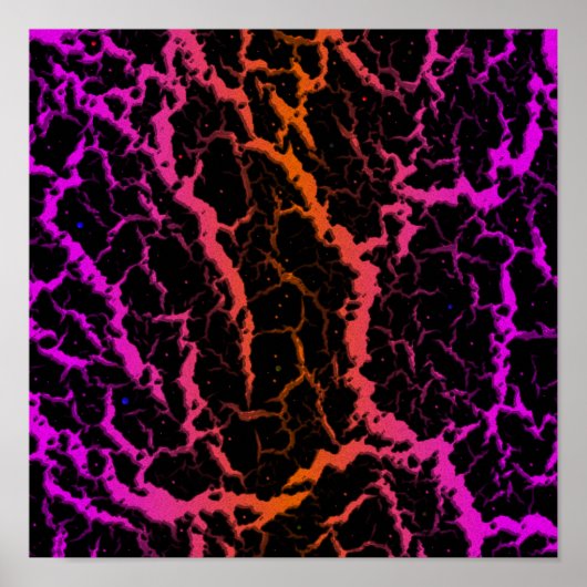 Gebarsten Space Lava - Roze/Oranje Poster (Voorkant)