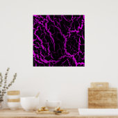 Gebarsten Space Lava - Roze/Paars Poster (Keuken)