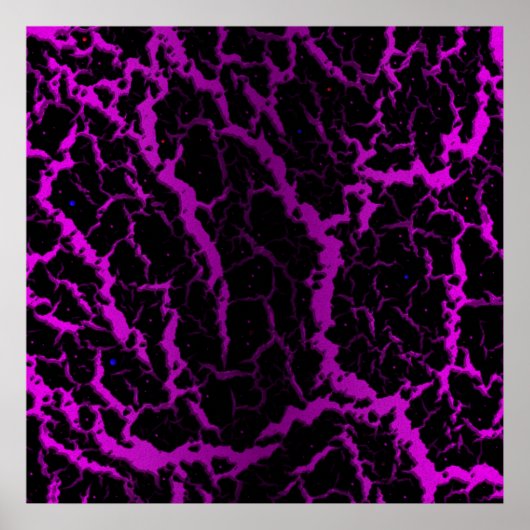 Gebarsten Space Lava - Roze/Paars Poster (Voorkant)