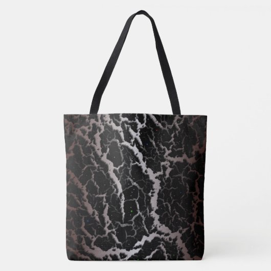 Gebarsten Space Lava - Wit/Bruin Tote Bag (Voorkant)