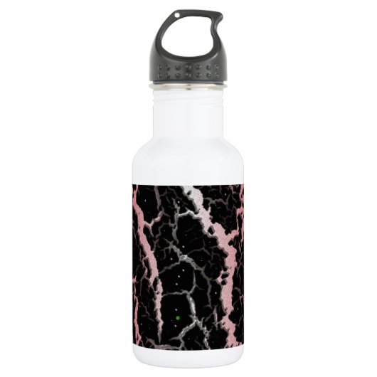 Gebarsten Space Lava - Wit/Koraal Waterfles (Voorkant)