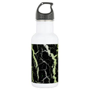 Gebarsten Space Lava - Wit/Lime Waterfles