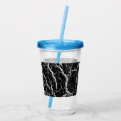 Gebarsten Space Lava - Wit/Zilver Acryl Drinkbeker (Achterkant)