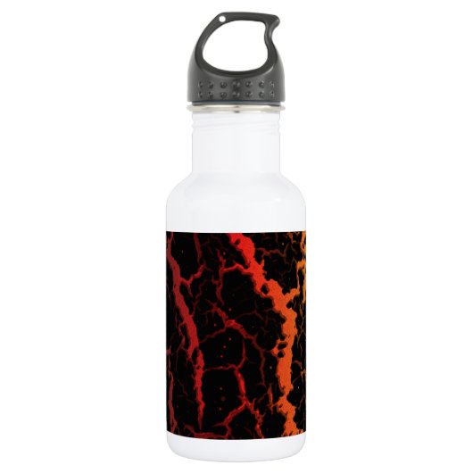 Gebarsten Space Lava - Zwart/Rood/Goud Waterfles (Voorkant)