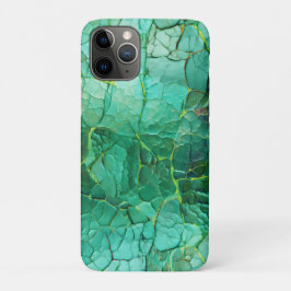 Gebarsten textuur in tinten groen en turquoise Case-Mate iPhone case