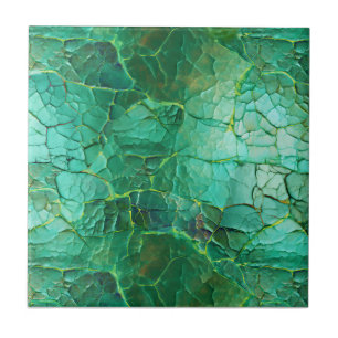 Gebarsten textuur in tinten groen en turquoise tegeltje