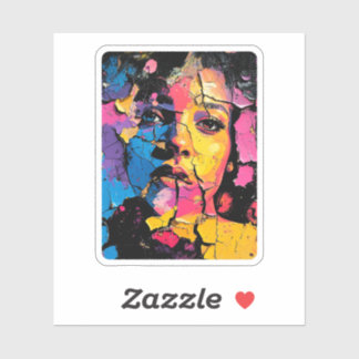 Gebarsten verf muurschildering schoonheid huid die sticker