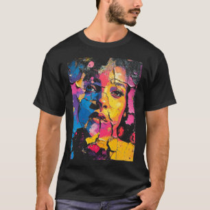 Gebarsten verf muurschildering schoonheid huid die t-shirt