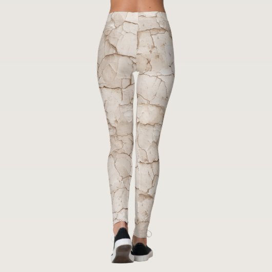 Gebarsten, verweerd marmer leggings (Achterkant)