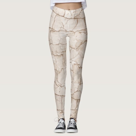 Gebarsten, verweerd marmer leggings (Voorkant)