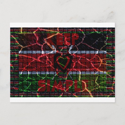 Gebarsten vlag: Houd het simpel - Keniaanse veerkr Briefkaart (Voorkant)