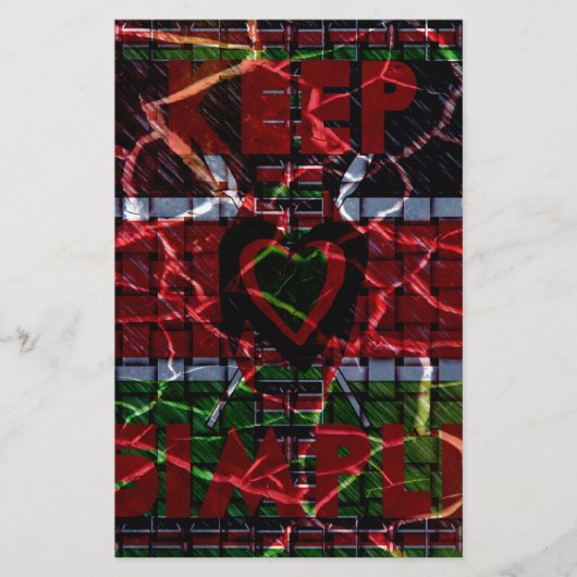Gebarsten vlag: Houd het simpel - Keniaanse veerkr Briefpapier (Voorkant)
