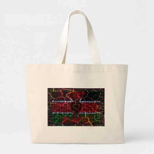 Gebarsten vlag: Houd het simpel - Keniaanse veerkr Grote Tote Bag (Voorkant)