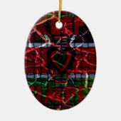Gebarsten vlag: Houd het simpel - Keniaanse veerkr Keramisch Ornament (Voorkant)