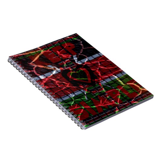 Gebarsten vlag: Houd het simpel - Keniaanse veerkr Notitieboek (Rechterzijde)