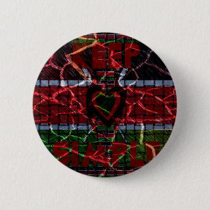 Gebarsten vlag: Houd het simpel - Keniaanse veerkr Ronde Button 5,7 Cm