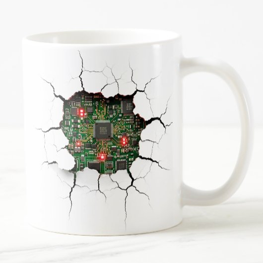 gebarsten wandschakelbord koffiemok