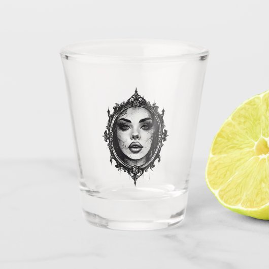 Gebarsten Weerspiegeling Shot Glas (Voorkant)