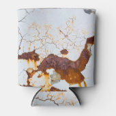 Gebarsten witte verf, roestige auto. blikjeskoeler (Voorkant)