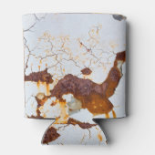 Gebarsten witte verf, roestige auto. blikjeskoeler (Achterkant)