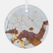 Gebarsten witte verf, roestige auto. glas ornament (Voorkant)